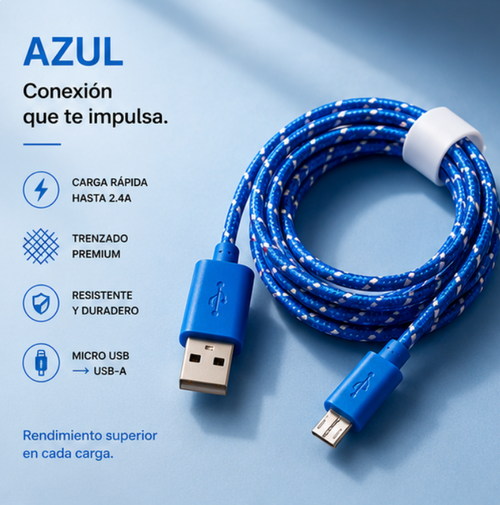 🔌 Cable Micro USB resistente para el día a día