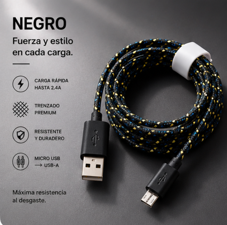 🔌 Cable Micro USB resistente para el día a día