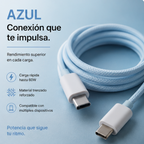 ⚡ Cable USB-C a USB-C de carga rápida y alto rendimiento